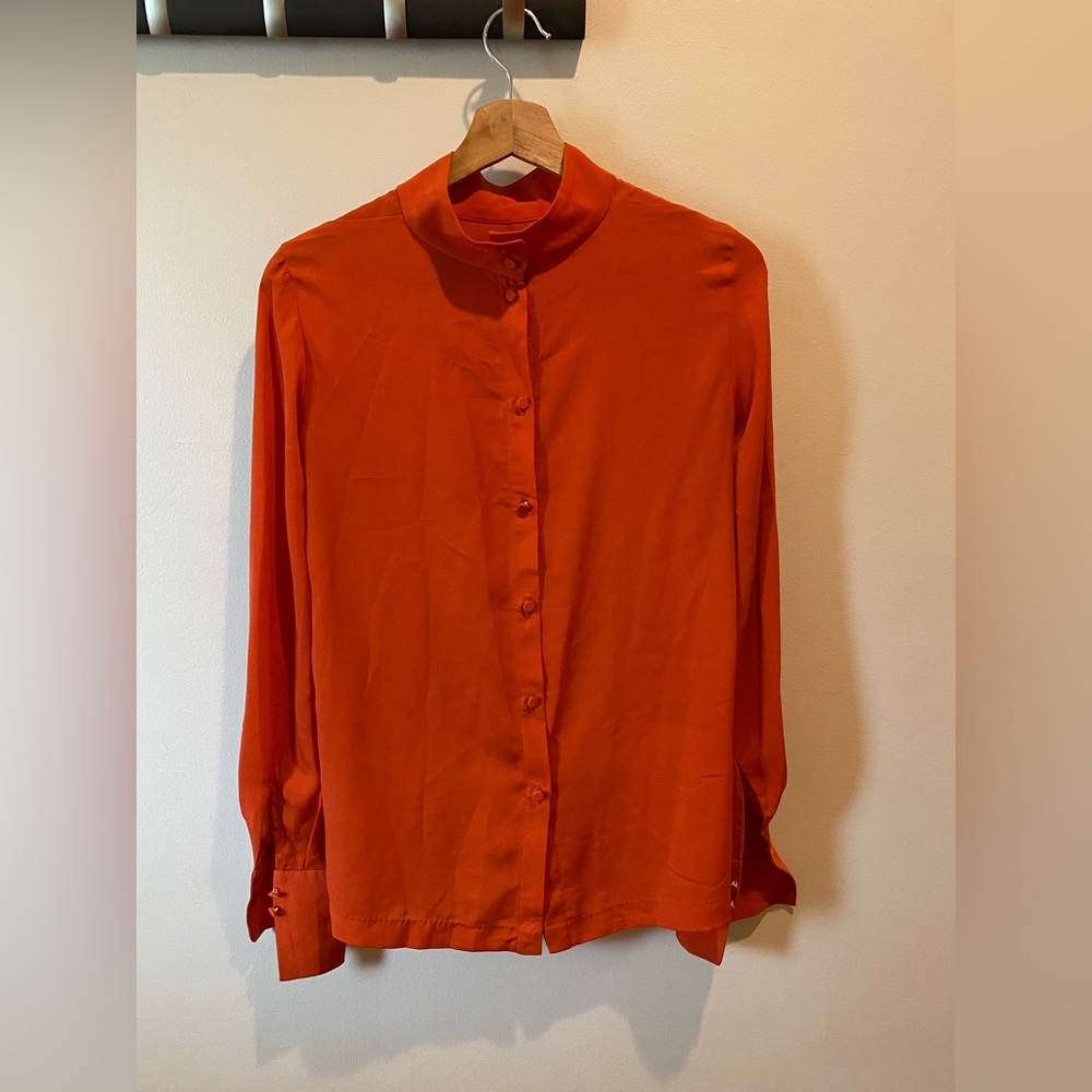Orange Women's Button-Up Top